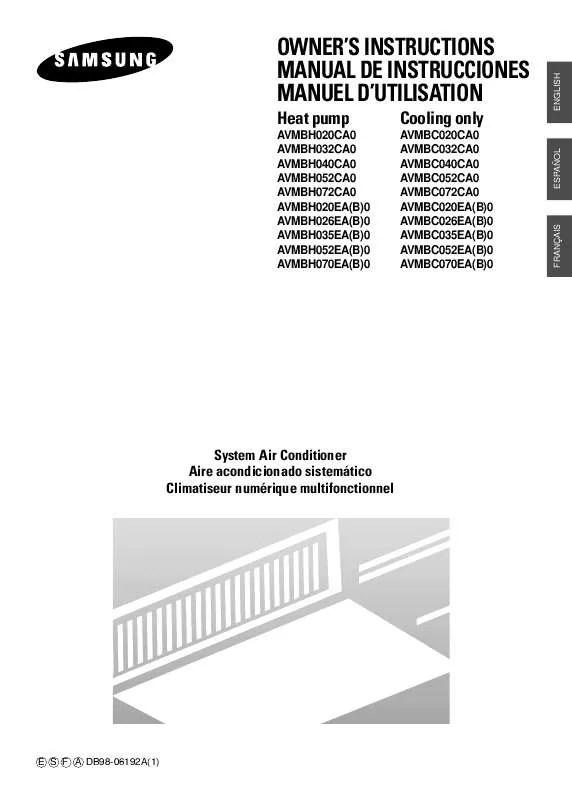 Mode d'emploi SAMSUNG AV-MBH020EA0