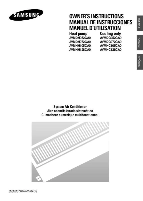 Mode d'emploi SAMSUNG AV-MDH052CA0