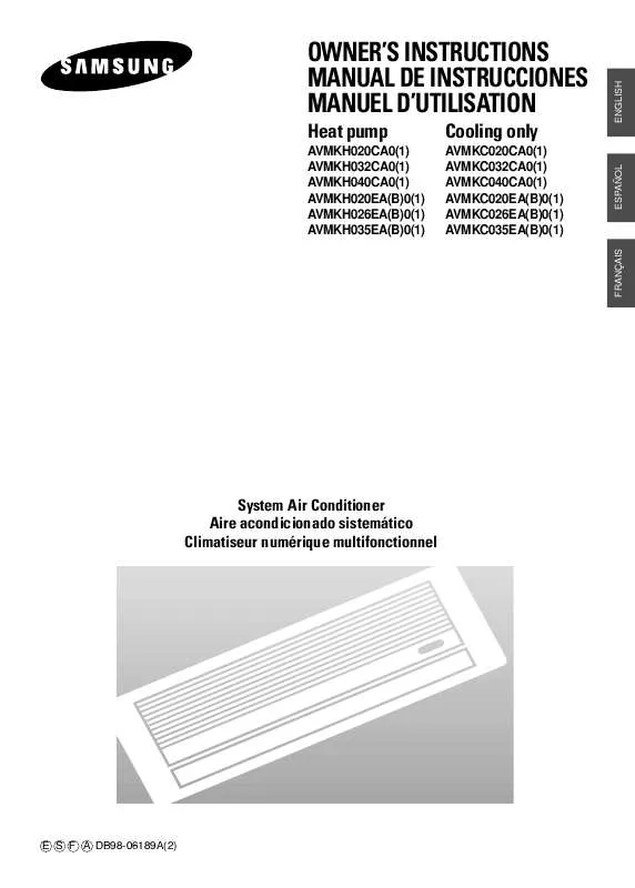 Mode d'emploi SAMSUNG AV-MKC026EA0