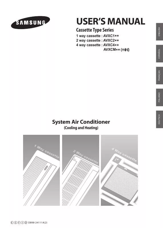 Mode d'emploi SAMSUNG AV-XCMH028EA