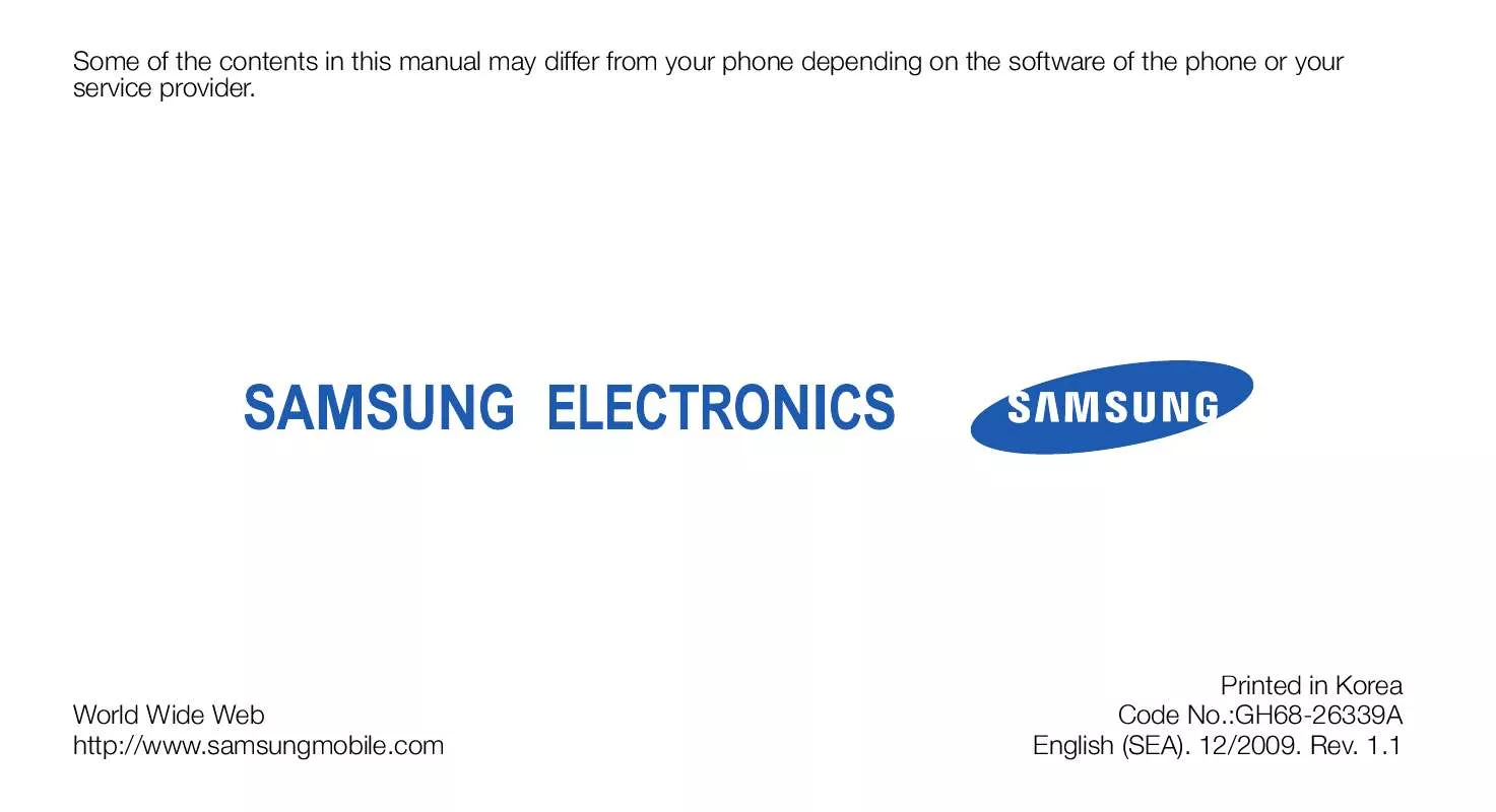 Mode d'emploi SAMSUNG GT-B5722