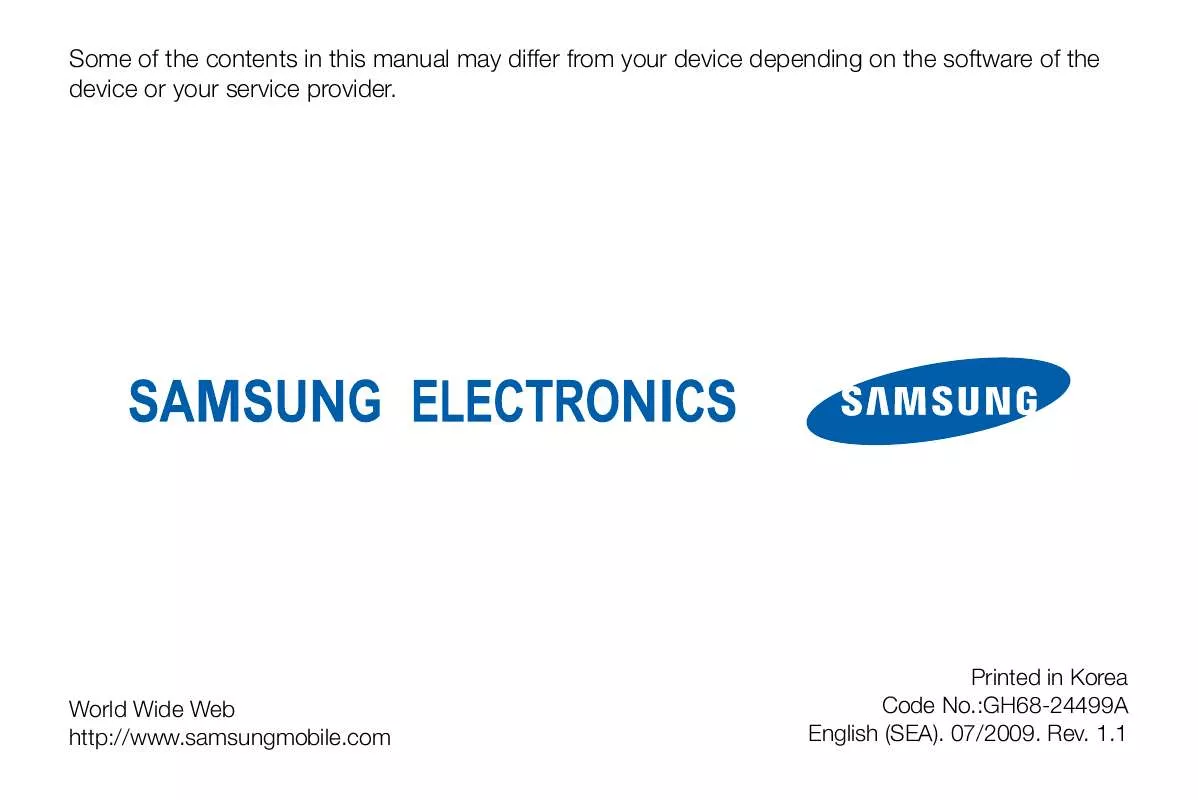 Mode d'emploi SAMSUNG B7320