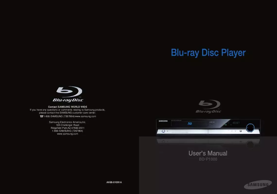 Mode d'emploi SAMSUNG BD-P1000