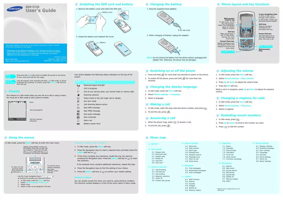 Mode d'emploi SAMSUNG C130