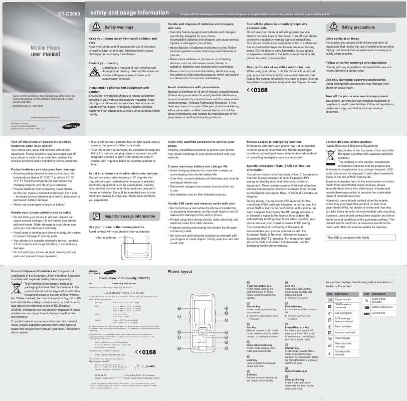 Mode d'emploi SAMSUNG C3060