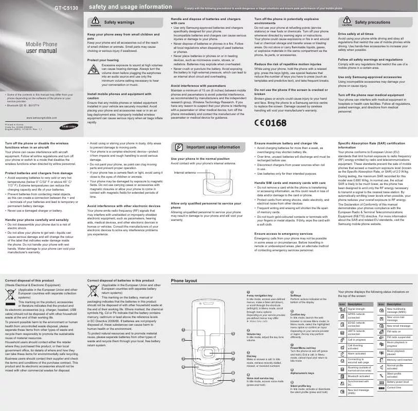 Mode d'emploi SAMSUNG C5130