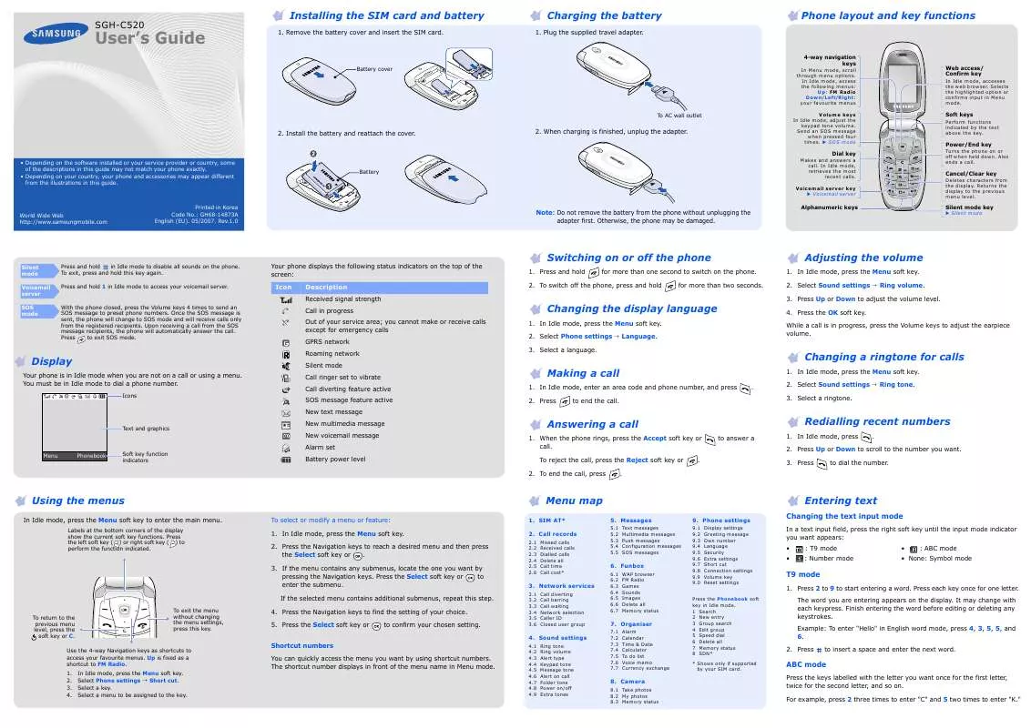 Mode d'emploi SAMSUNG C520