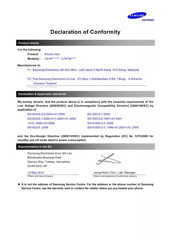 Mode d'emploi SAMSUNG C61RADST