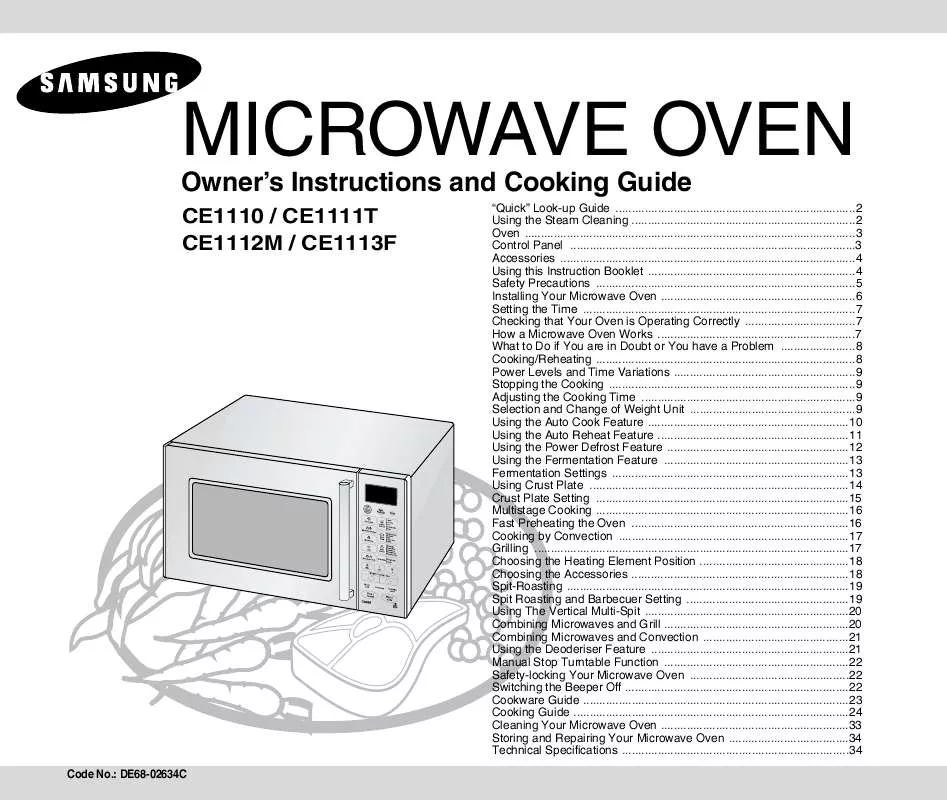 Mode d'emploi SAMSUNG CE1111T