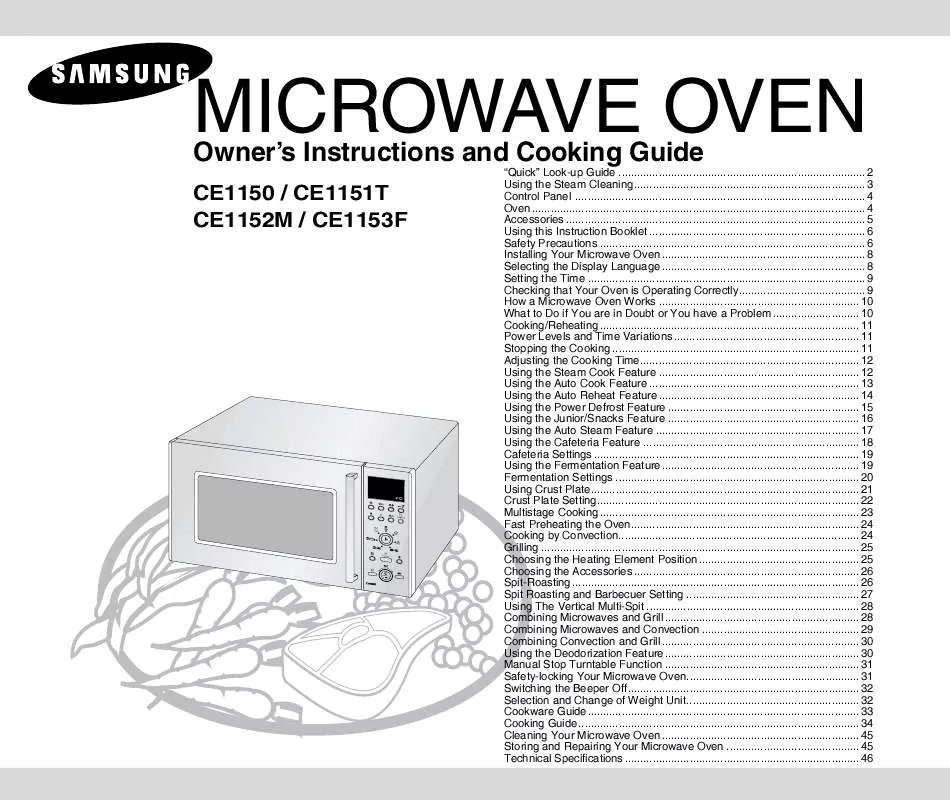 Mode d'emploi SAMSUNG CE1150-S