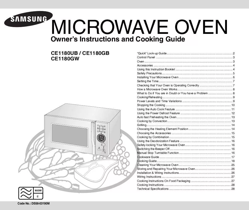 Mode d'emploi SAMSUNG CE1180UB