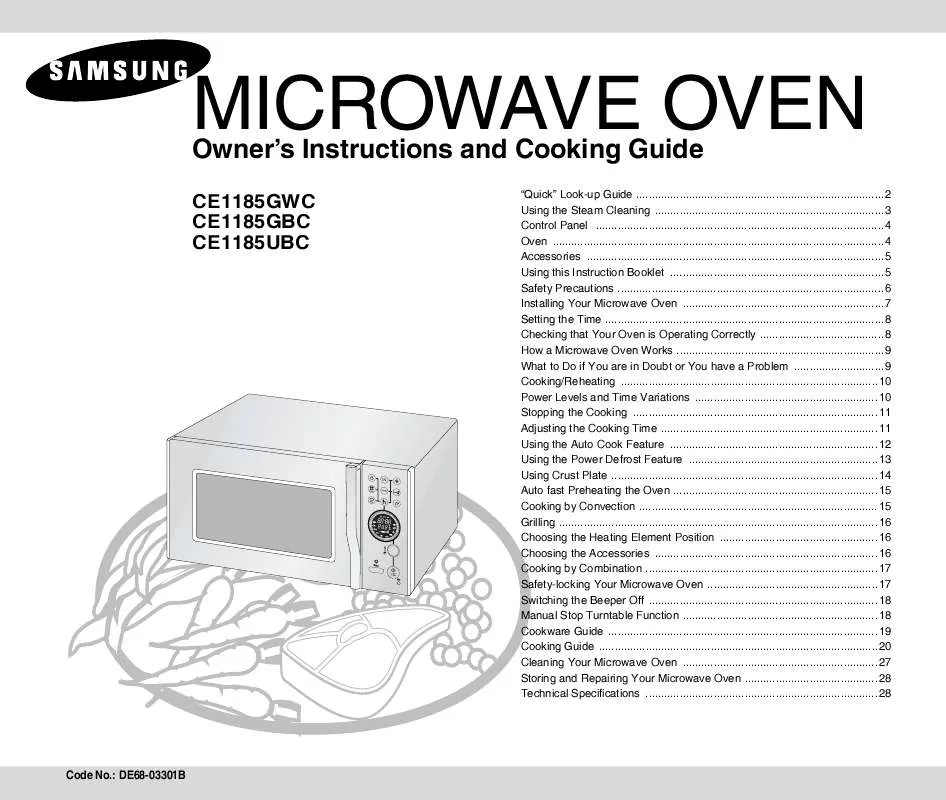 Mode d'emploi SAMSUNG CE1185UBC