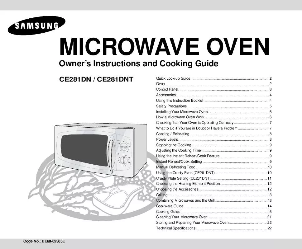 Mode d'emploi SAMSUNG CE281DNT