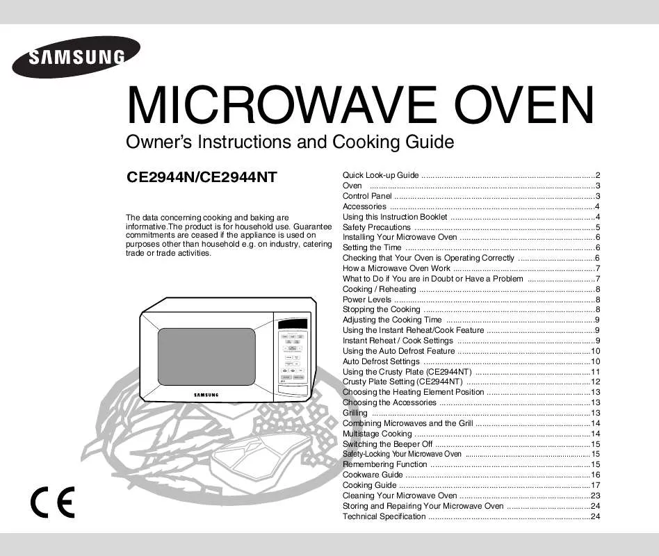 Mode d'emploi SAMSUNG CE2944N-5S/XEH