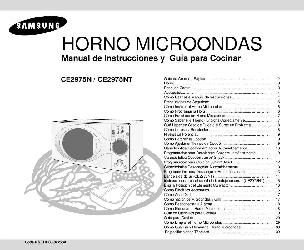 Mode d'emploi SAMSUNG CE2975NT