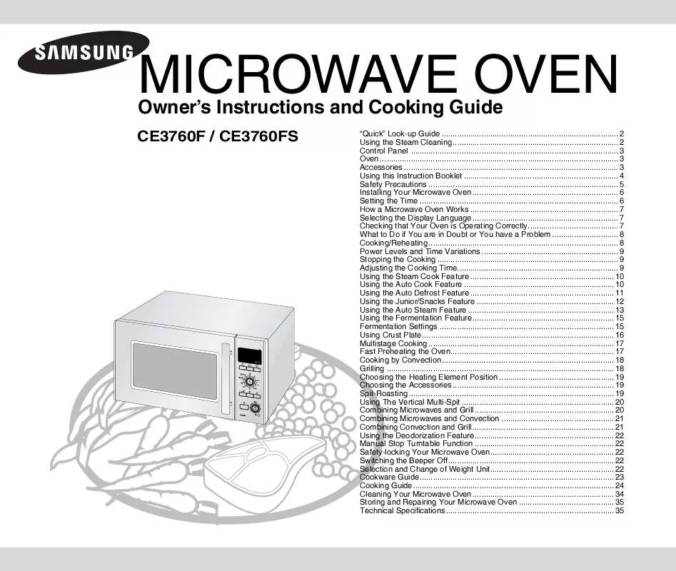 Mode d'emploi SAMSUNG CE3760F