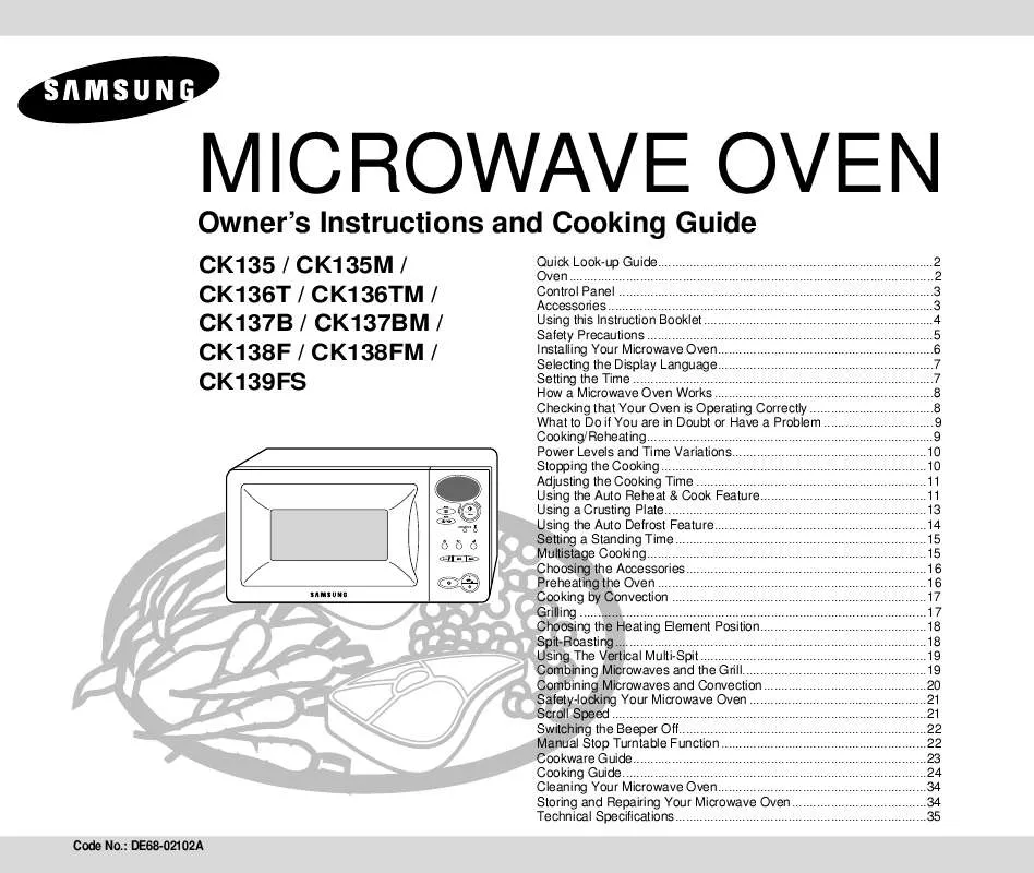 Mode d'emploi SAMSUNG CK139FS