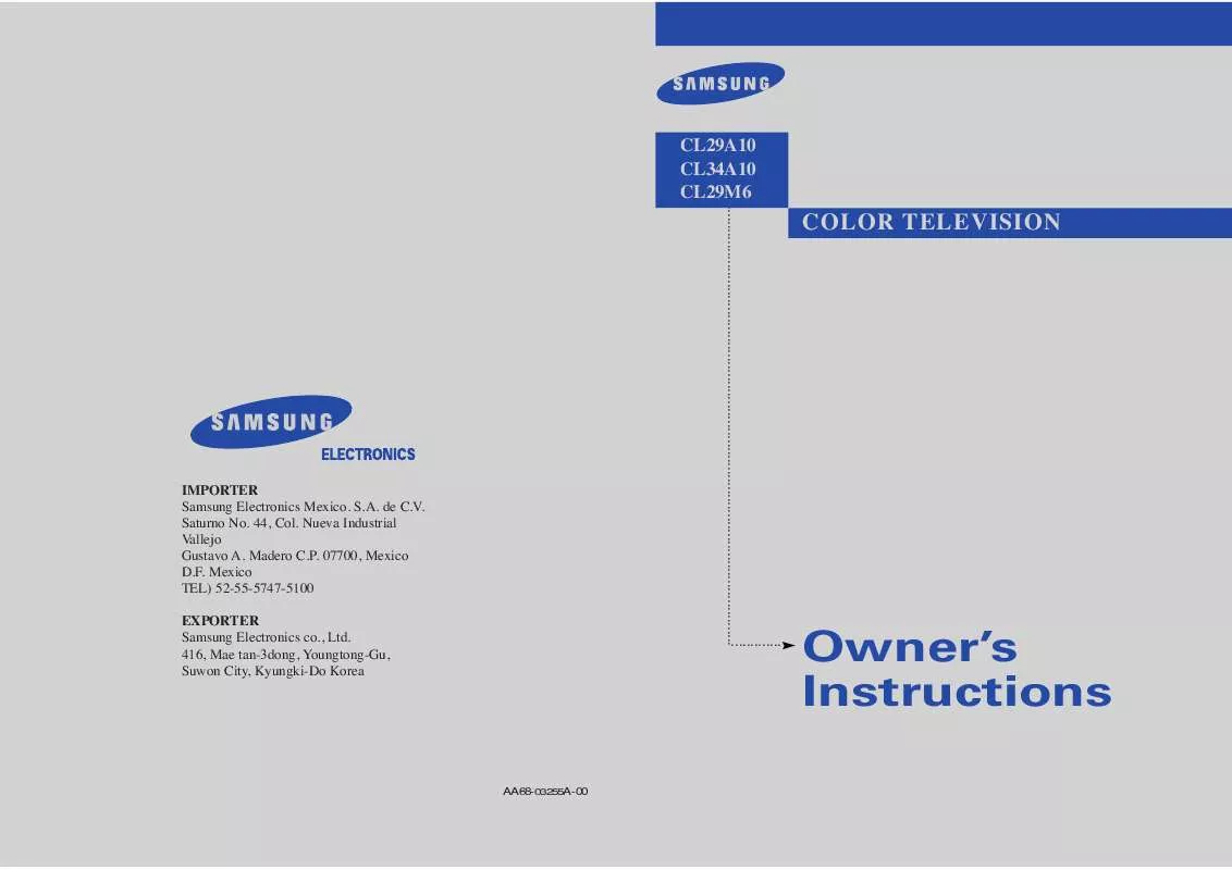 Mode d'emploi SAMSUNG CL-29M6PQ