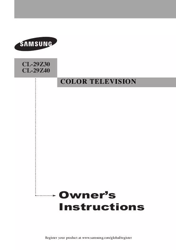 Mode d'emploi SAMSUNG CL-29Z30PQ