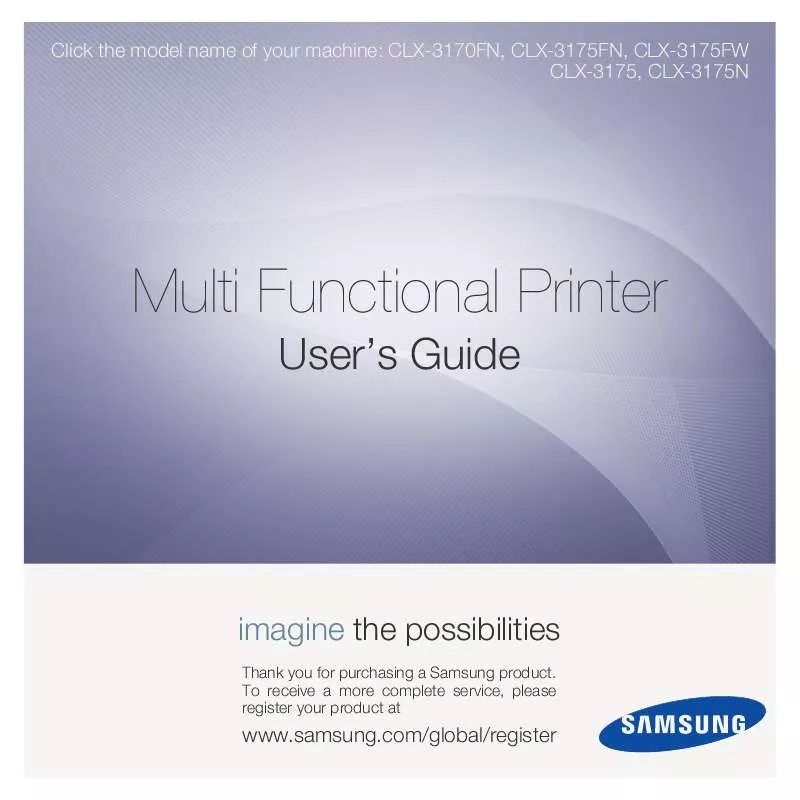 Mode d'emploi SAMSUNG CLX-3170FN/XAA