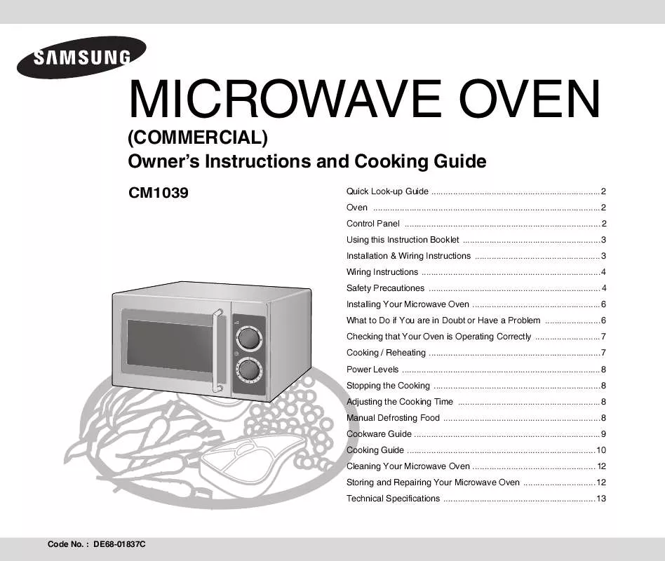 Mode d'emploi SAMSUNG CM1039-K