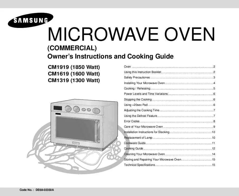 Mode d'emploi SAMSUNG CM1619