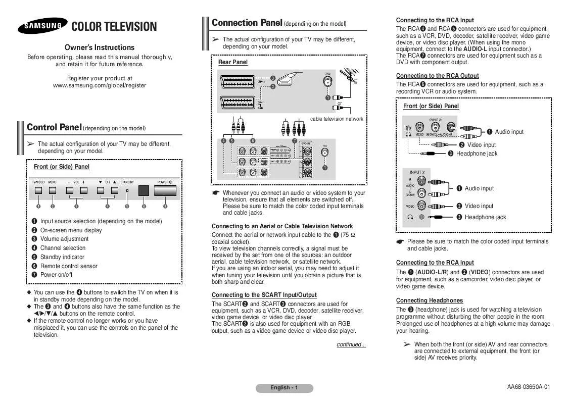 Mode d'emploi SAMSUNG CS-21M20ML