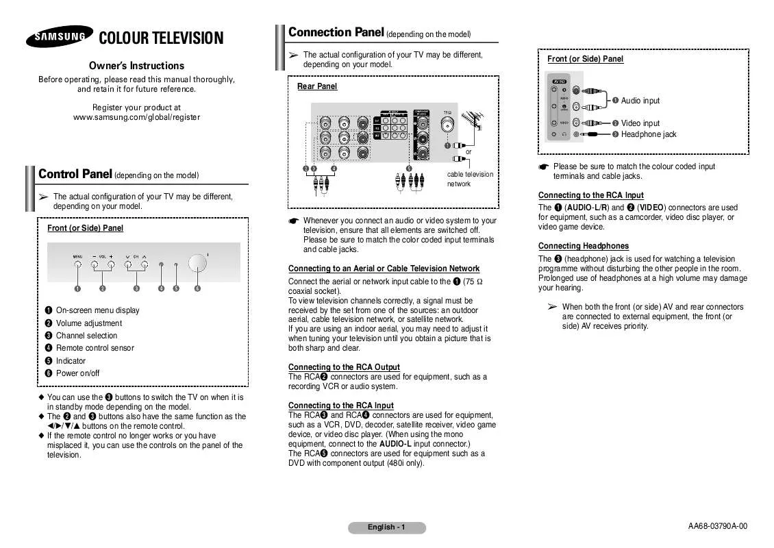 Mode d'emploi SAMSUNG CS-21Z40MQ