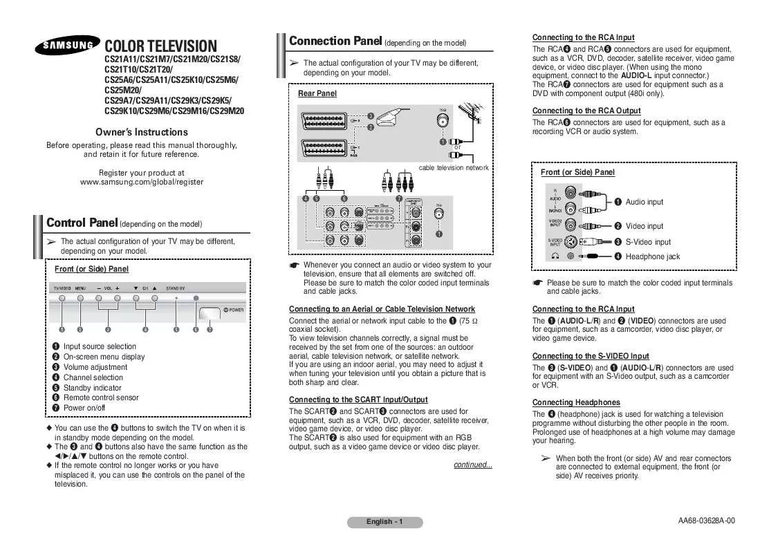 Mode d'emploi SAMSUNG CS-29K10MN