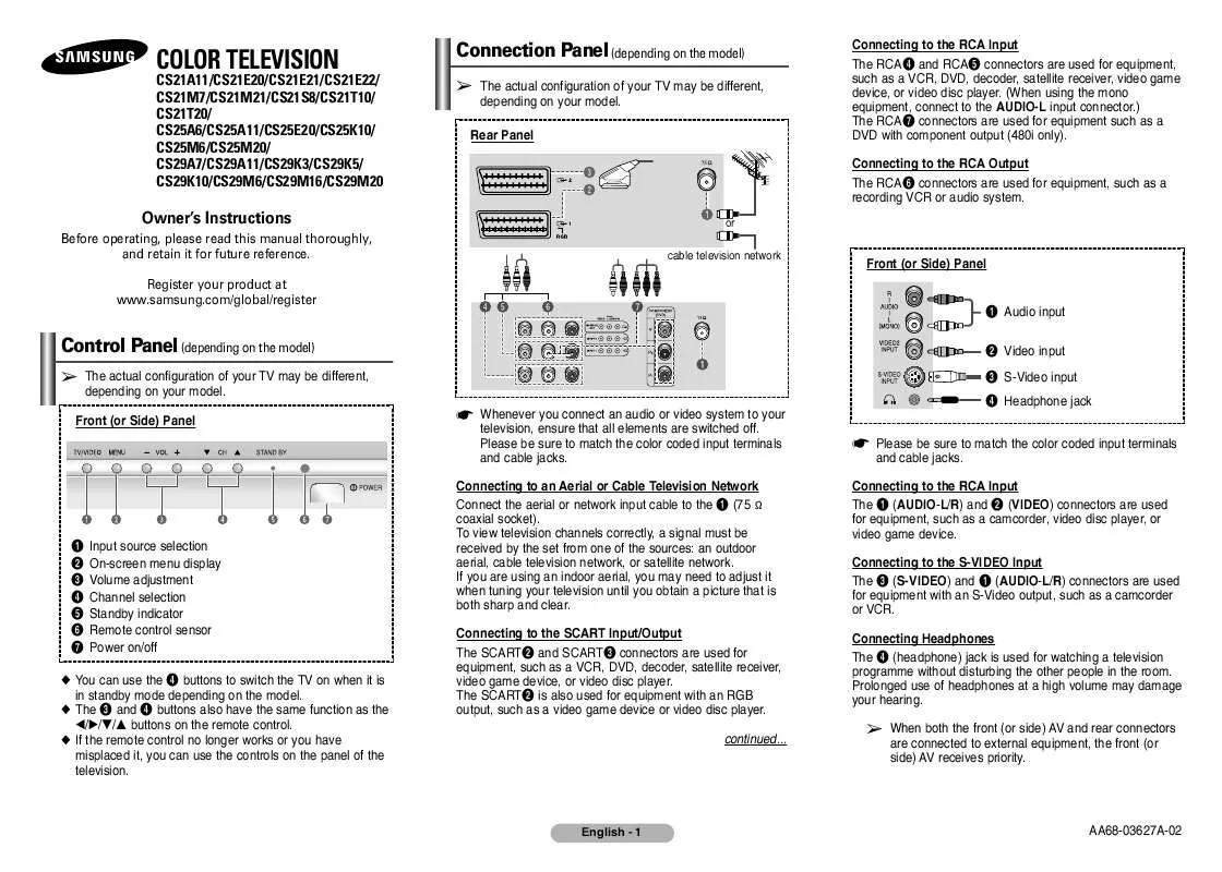 Mode d'emploi SAMSUNG CS-29K30PQ