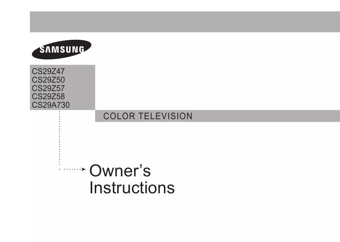 Mode d'emploi SAMSUNG CS-29Z45HF