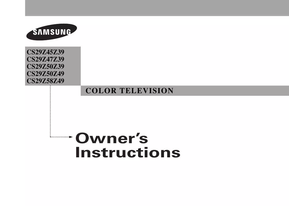 Mode d'emploi SAMSUNG CS-29Z45Z3Q