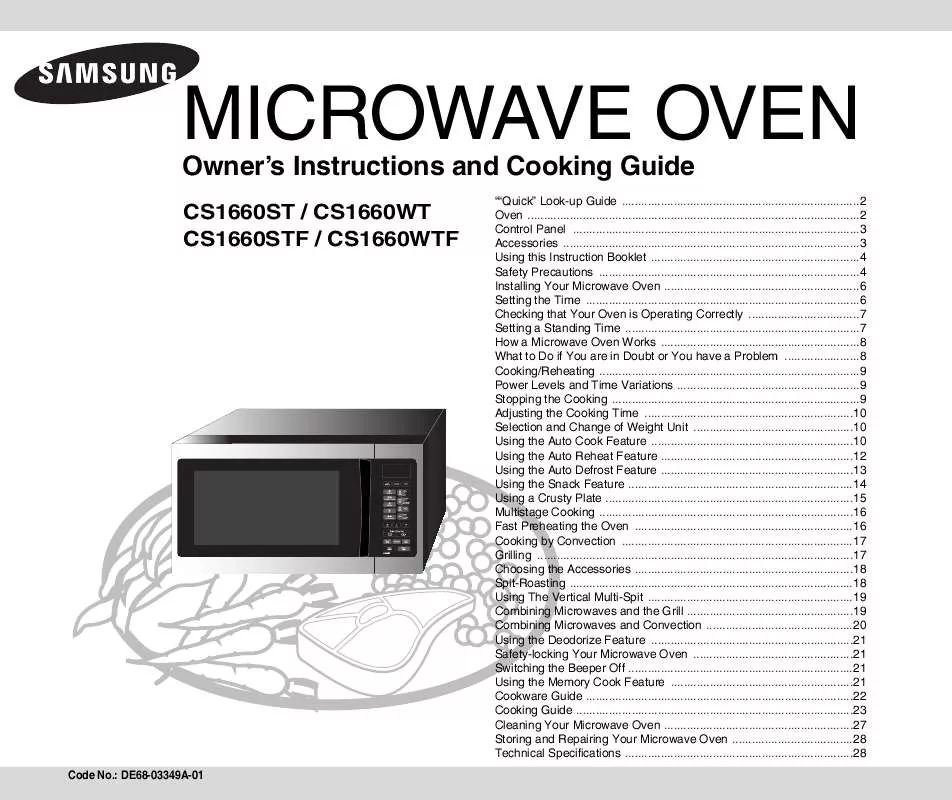 Mode d'emploi SAMSUNG CS-1660WT