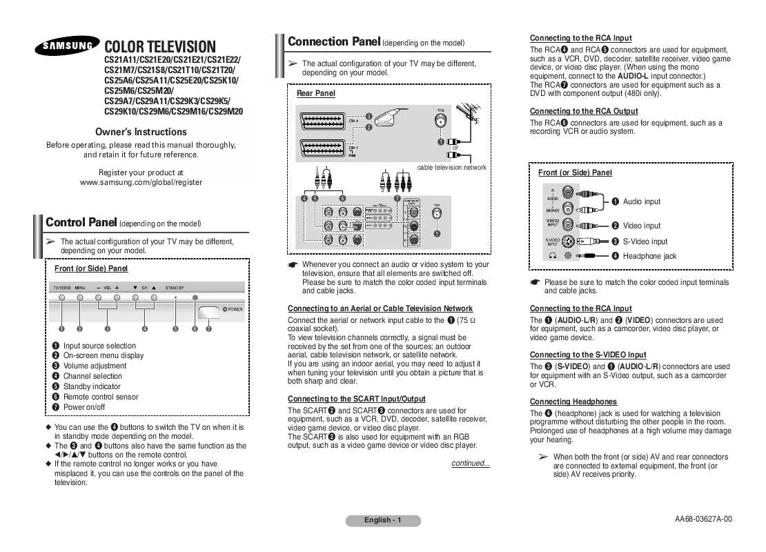 Mode d'emploi SAMSUNG CS-2930PF/HAC