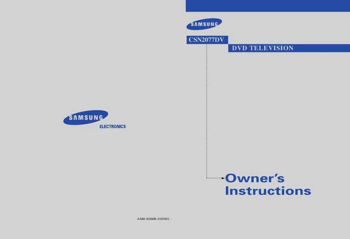 Mode d'emploi SAMSUNG CS-N2077DV