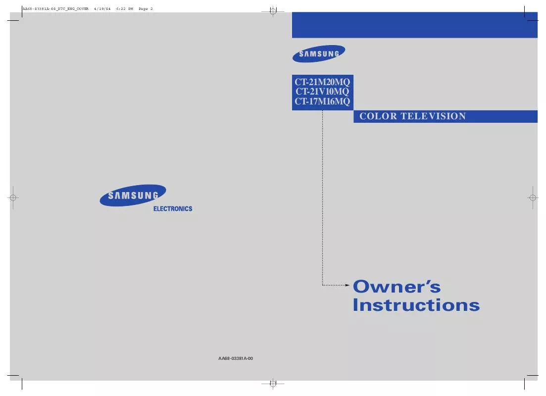 Mode d'emploi SAMSUNG CT-21V10