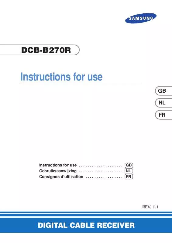 Mode d'emploi SAMSUNG DCB-B270R