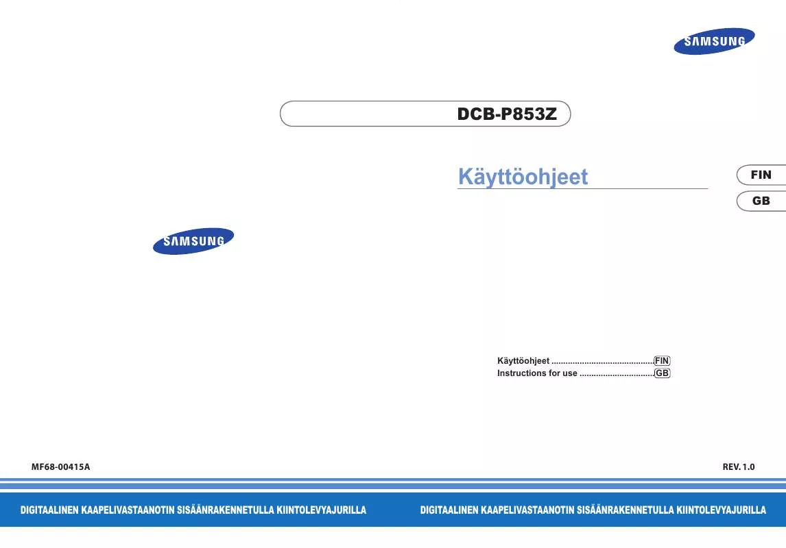 Mode d'emploi SAMSUNG DCB-P853Z