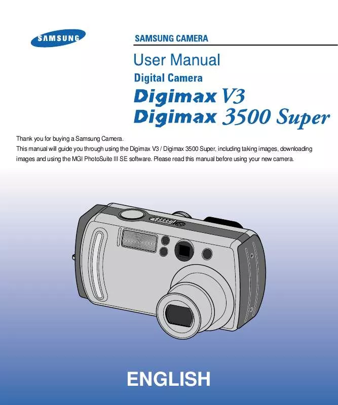 Mode d'emploi SAMSUNG DIGIMAX3500 SUPER