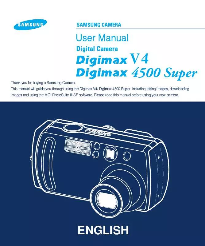 Mode d'emploi SAMSUNG DIGIMAX4500