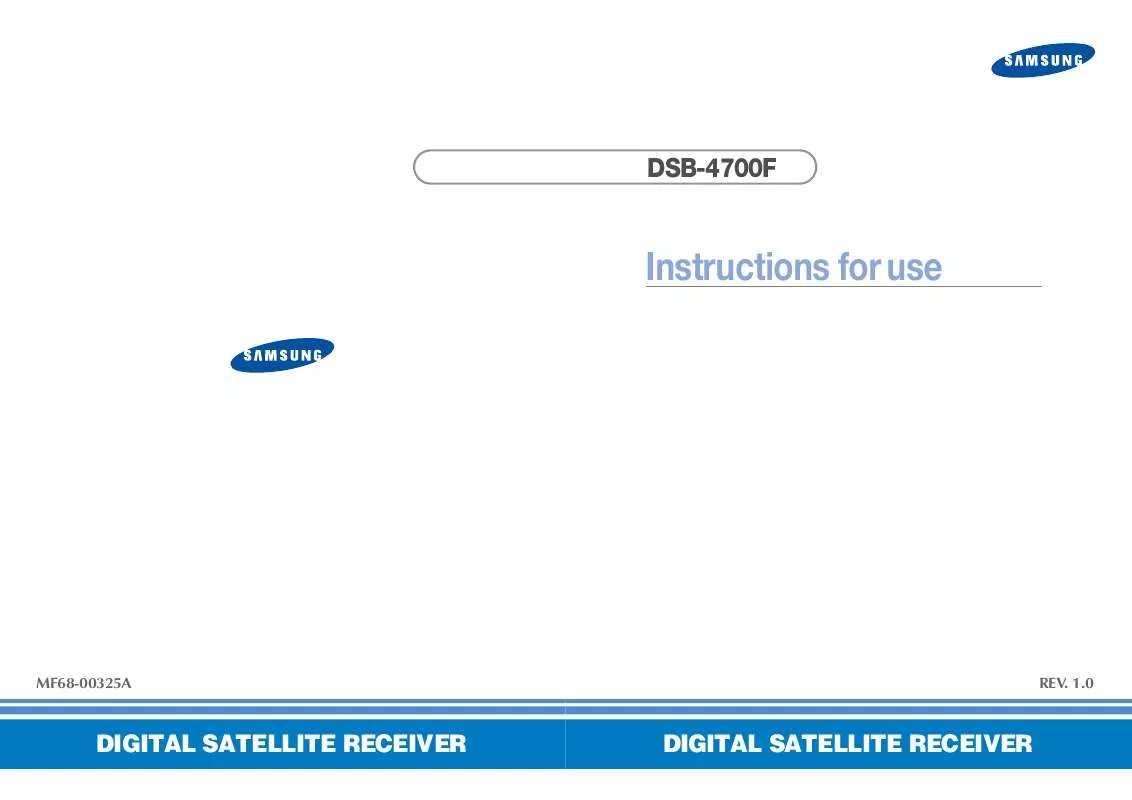 Mode d'emploi SAMSUNG DSB-4700