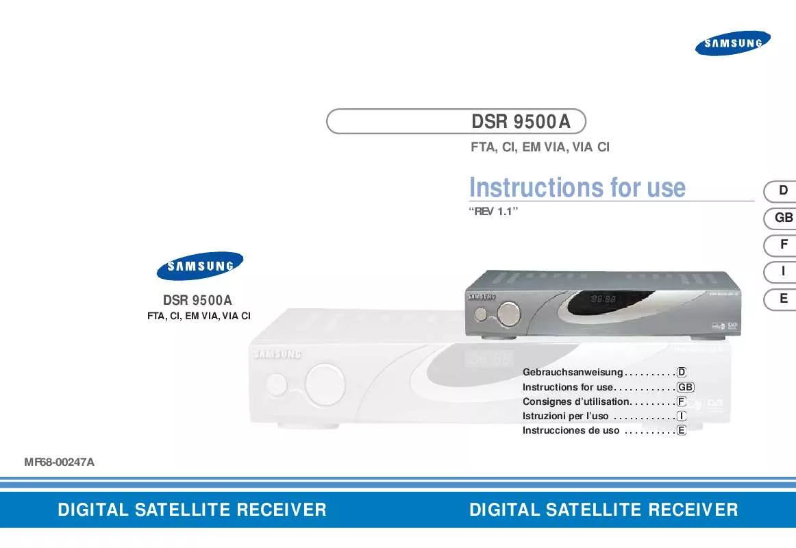 Mode d'emploi SAMSUNG DSR9500A-VIA