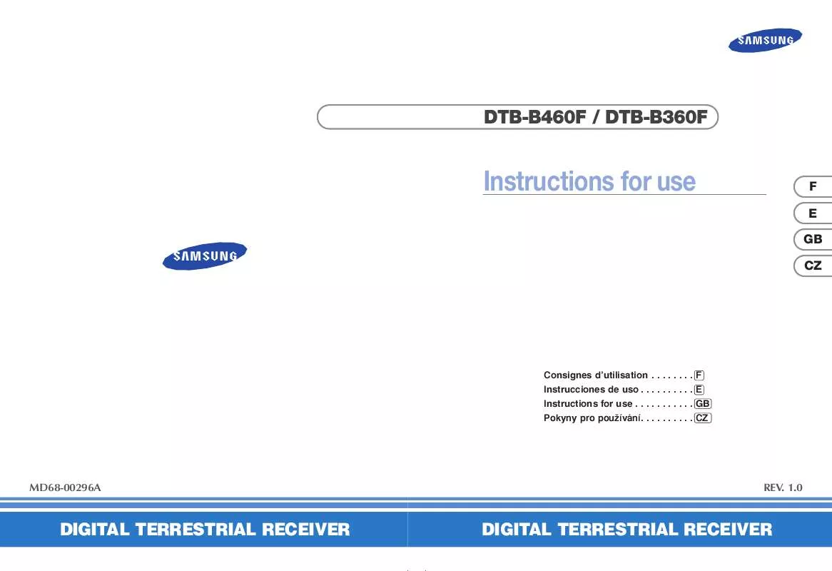 Mode d'emploi SAMSUNG DTB-B360F