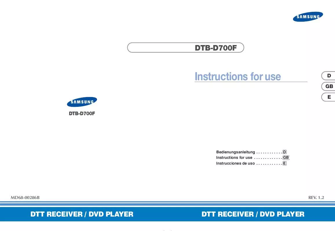 Mode d'emploi SAMSUNG DTB-D700F