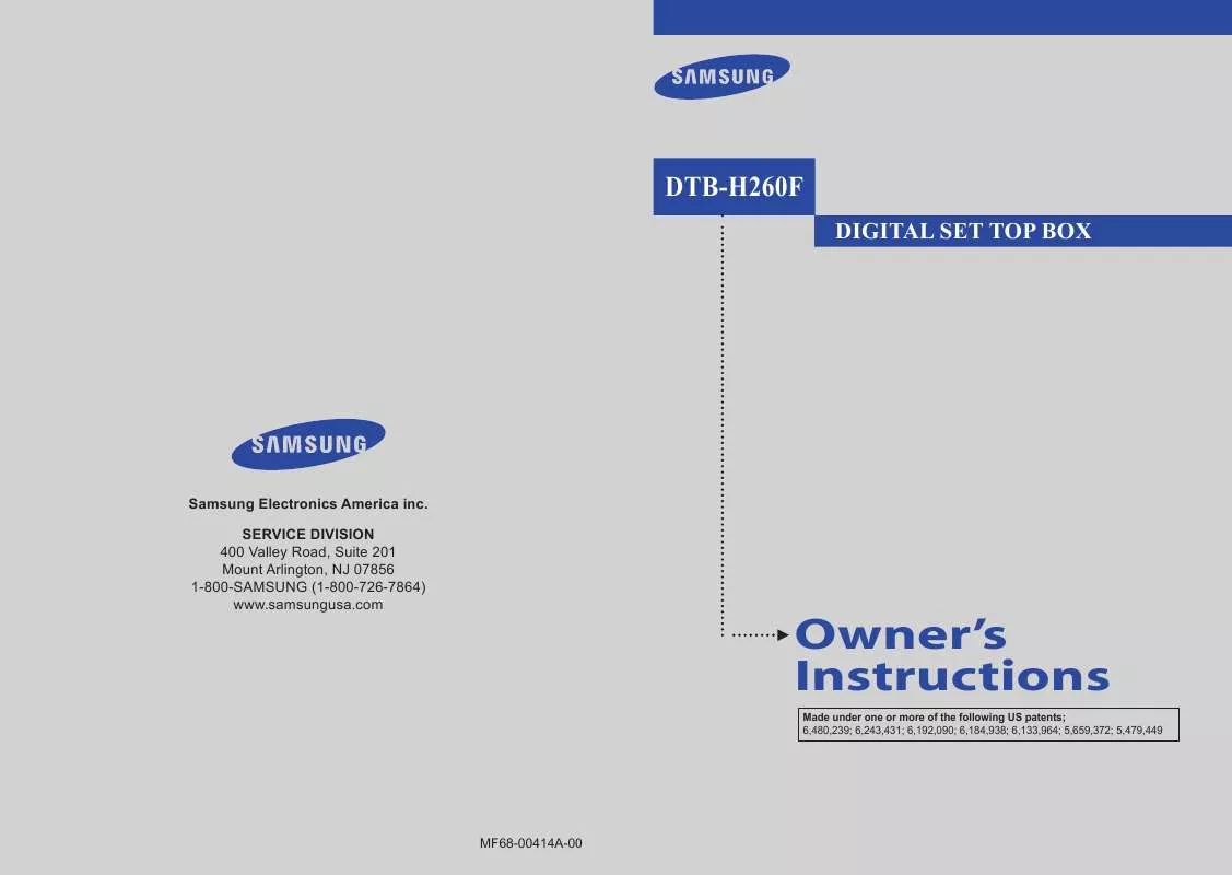 Mode d'emploi SAMSUNG DTB-H260