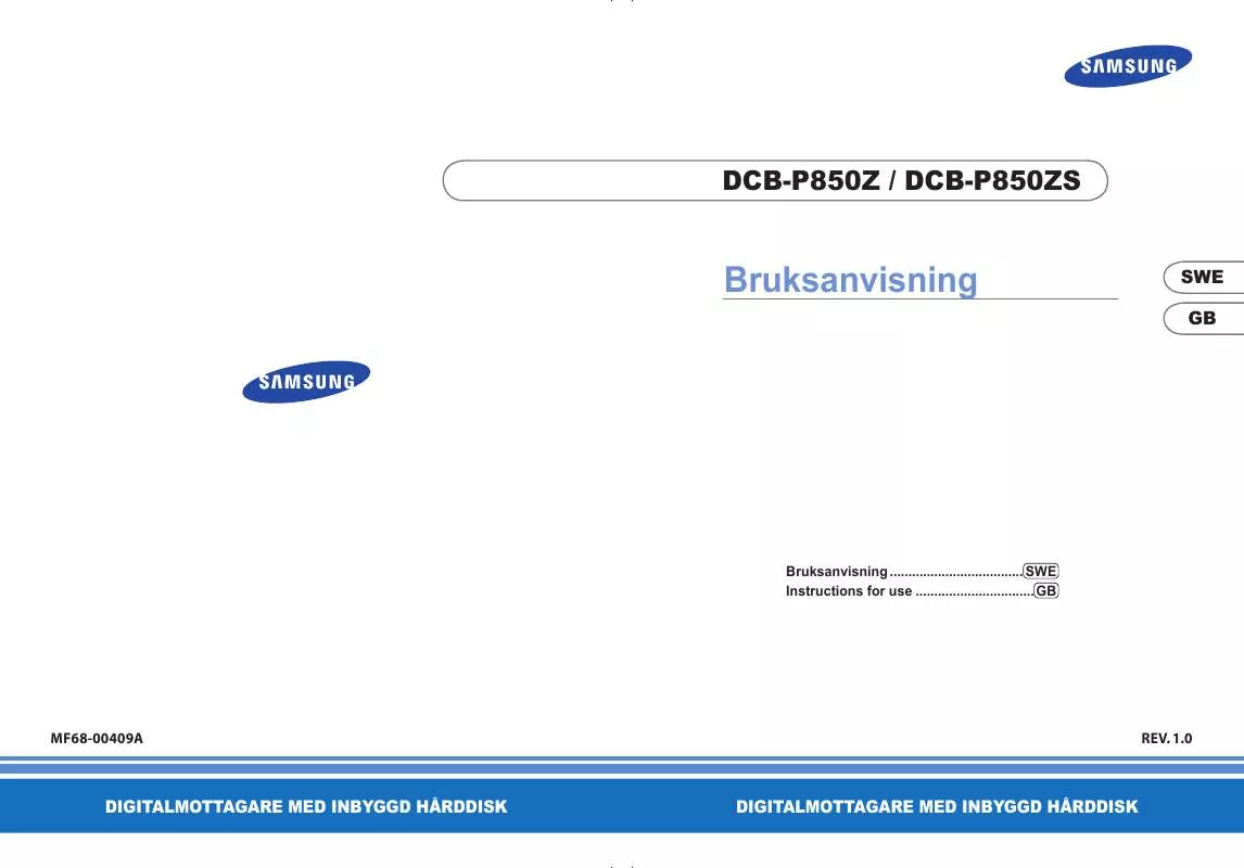 Mode d'emploi SAMSUNG DTB-P850