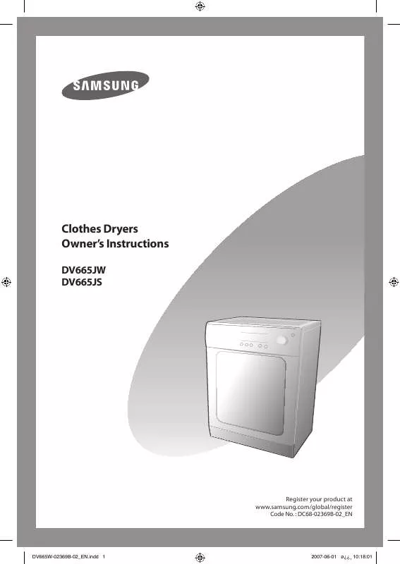 Mode d'emploi SAMSUNG DV665J