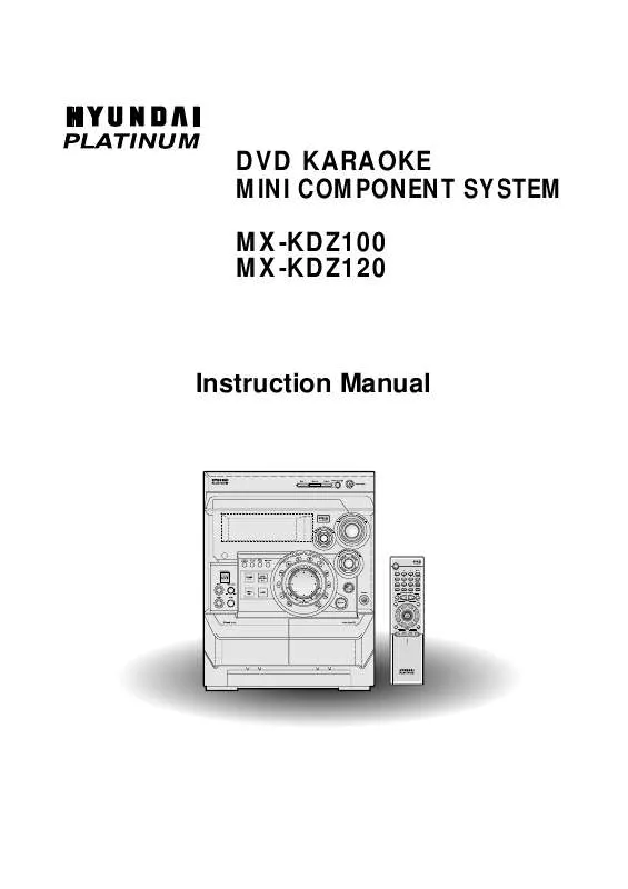 Mode d'emploi SAMSUNG DVD-KARAOKE MINI COMPONENT SYSTEM MX-KDZ100 MX