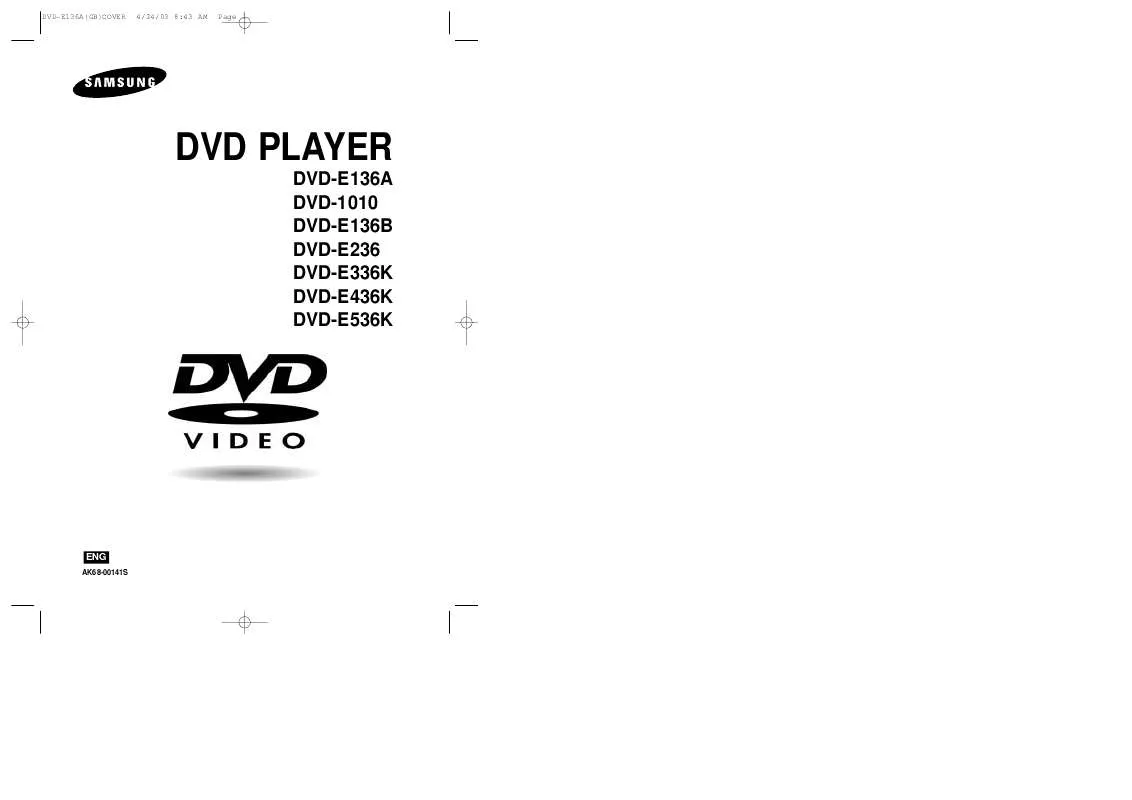 Mode d'emploi SAMSUNG DVD-E136B