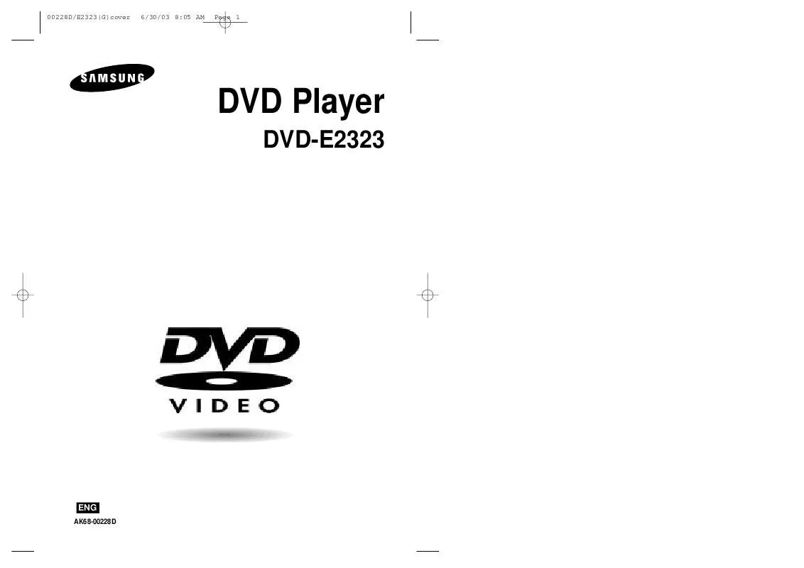 Mode d'emploi SAMSUNG DVD-E2323